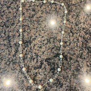 Vintage Trifari Silver Pearl Necklace